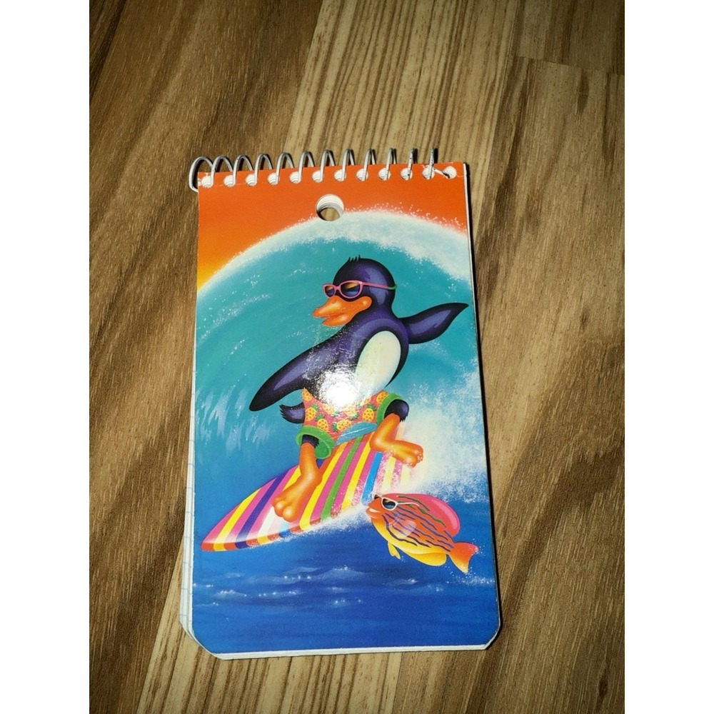 Vintage‎ Lisa Frank Surfing Penguin Memo Book 1989